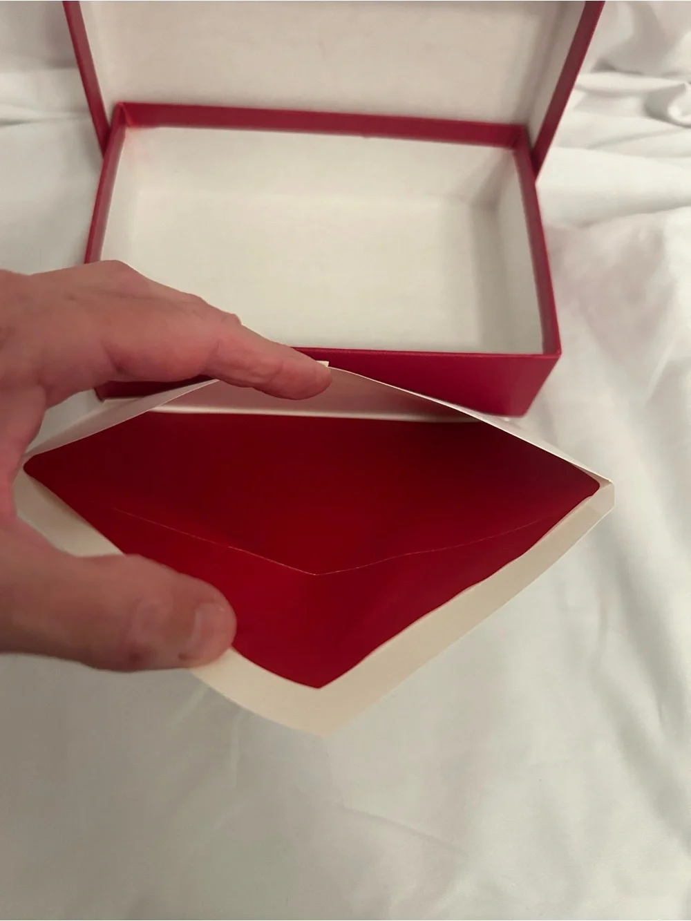Cartier Red Box with 8 gorgeous red lined envelopes with embossed Cartier logo